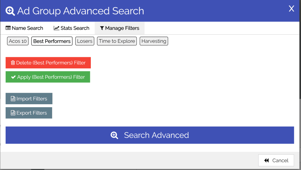 Save Advanced Search Filters