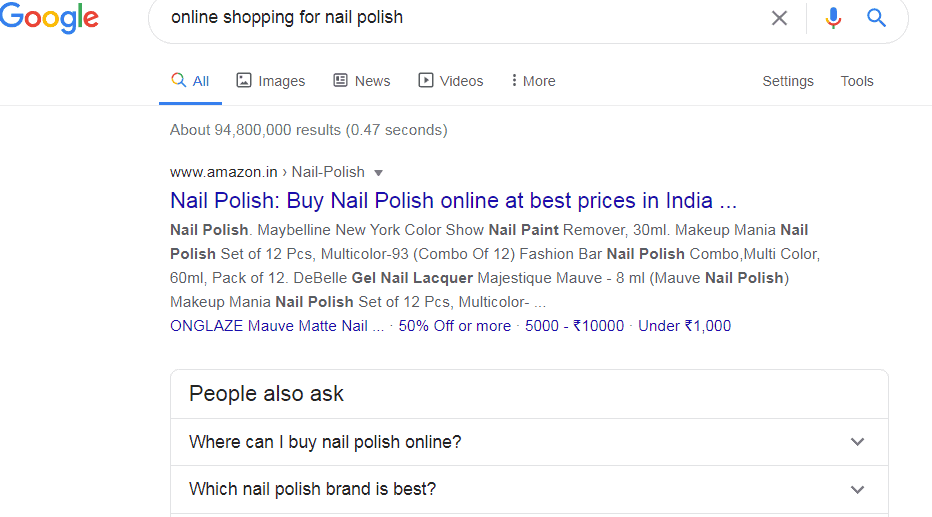 Screenshot of top result keyword of Amazon Listing on Google search results - one of the reasons why using Amazon as a Content Platform is one of the best form of marketing